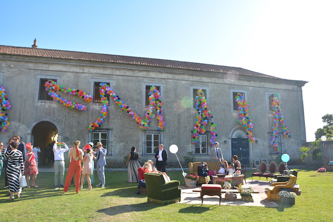 Vintage wedding ceremony in the quinta